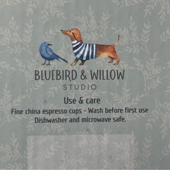 NIB Bluebird And Willow Espresso Cups Set 4 - Picture 4 of 6